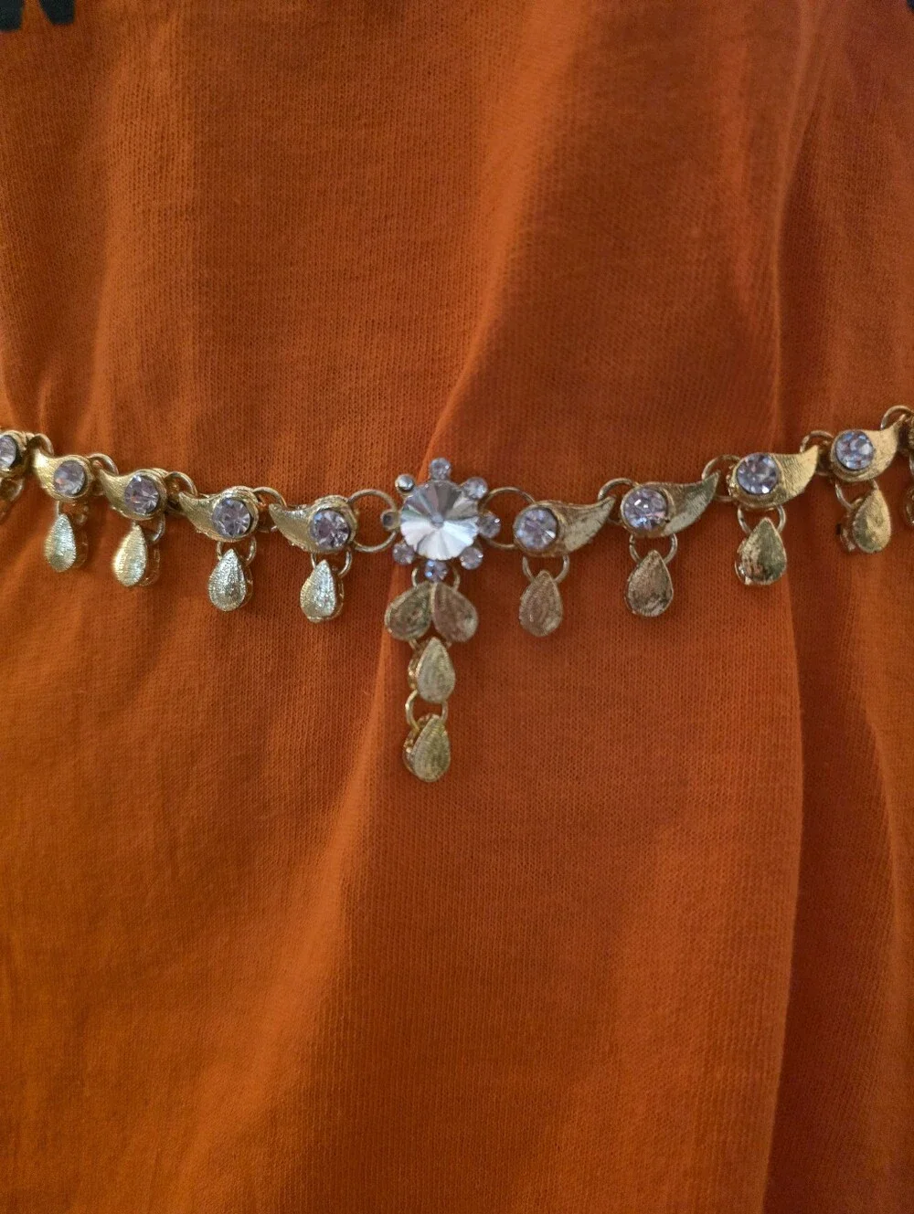 Gold Tone Dangle Coin Belly Chain Waist Belt